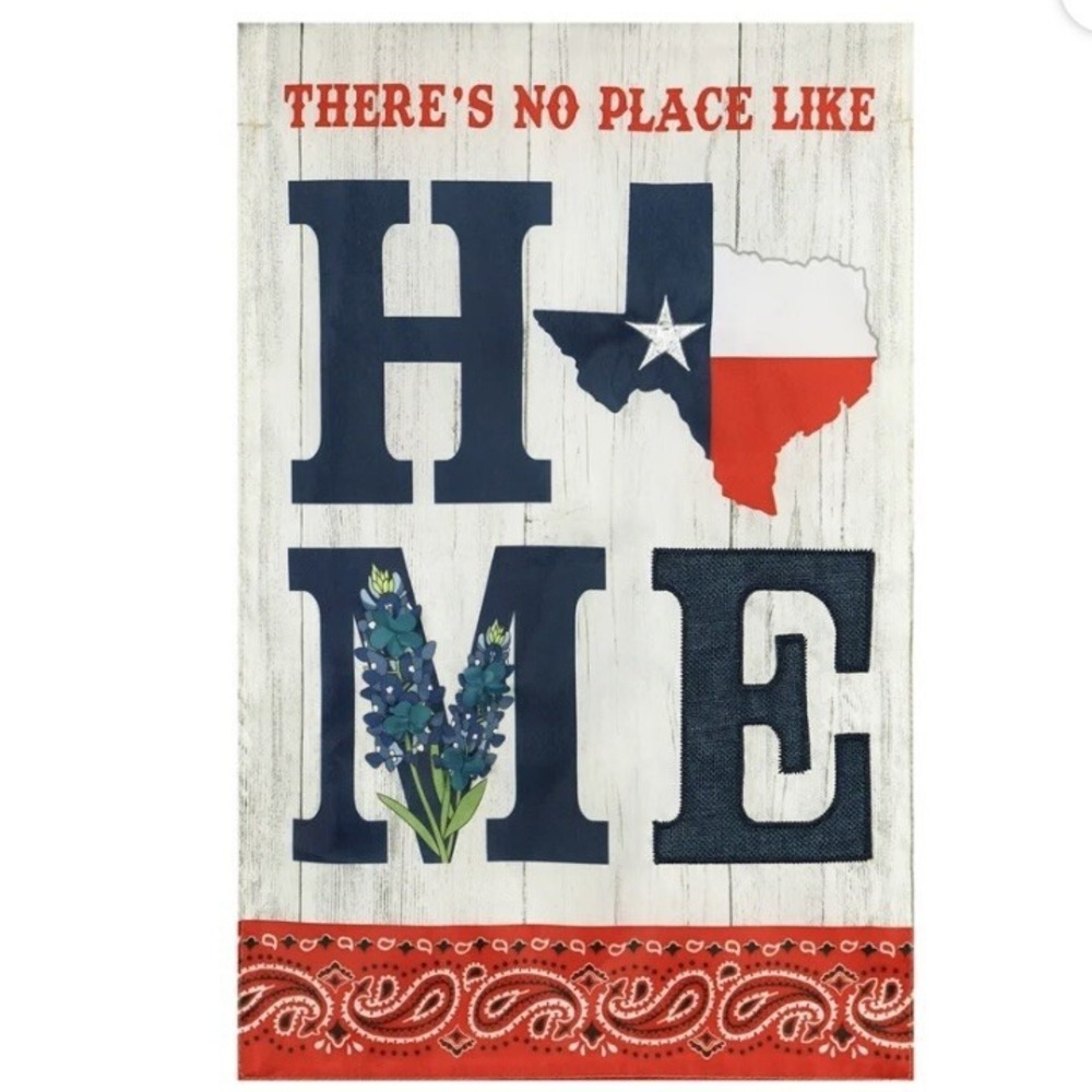 Meadow Creek There Is No Place Like Home Texas Yard Flag 11.5"x18" New with Tags